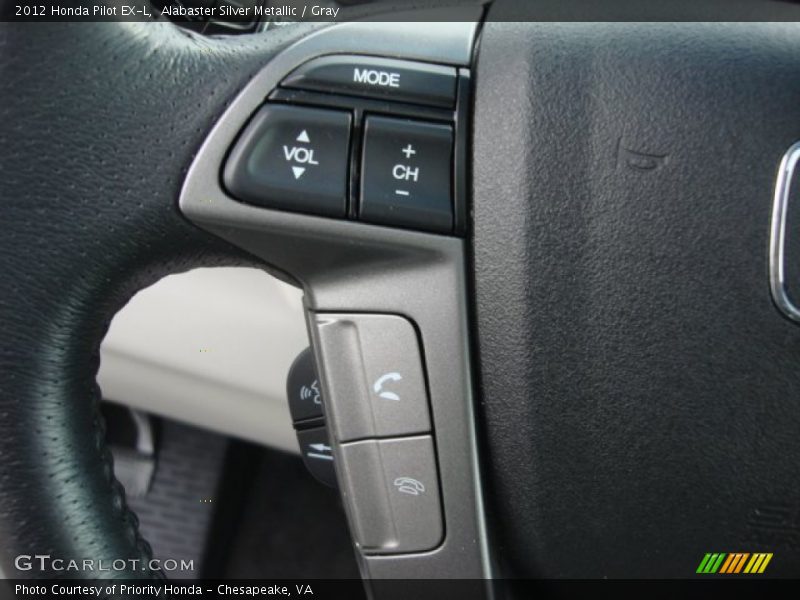 Alabaster Silver Metallic / Gray 2012 Honda Pilot EX-L