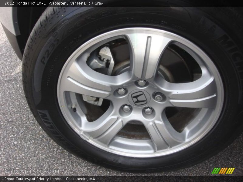 Alabaster Silver Metallic / Gray 2012 Honda Pilot EX-L