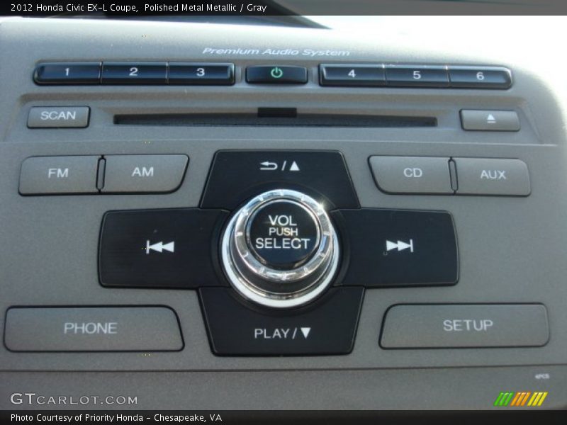 Polished Metal Metallic / Gray 2012 Honda Civic EX-L Coupe