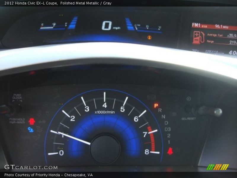 Polished Metal Metallic / Gray 2012 Honda Civic EX-L Coupe