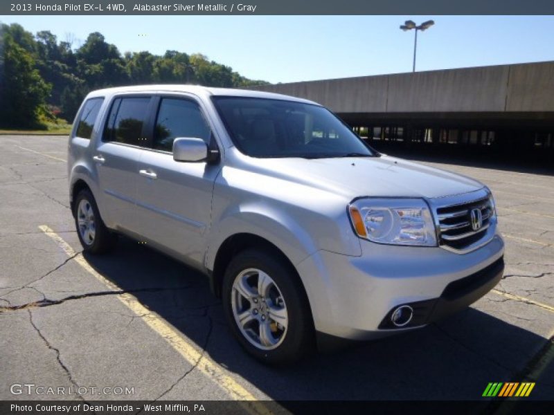 Alabaster Silver Metallic / Gray 2013 Honda Pilot EX-L 4WD