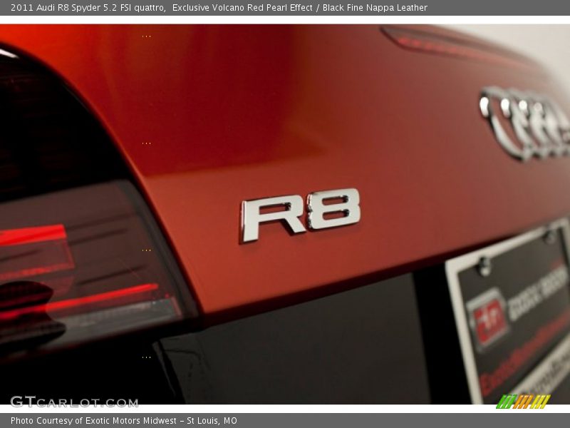 Exclusive Volcano Red Pearl Effect / Black Fine Nappa Leather 2011 Audi R8 Spyder 5.2 FSI quattro