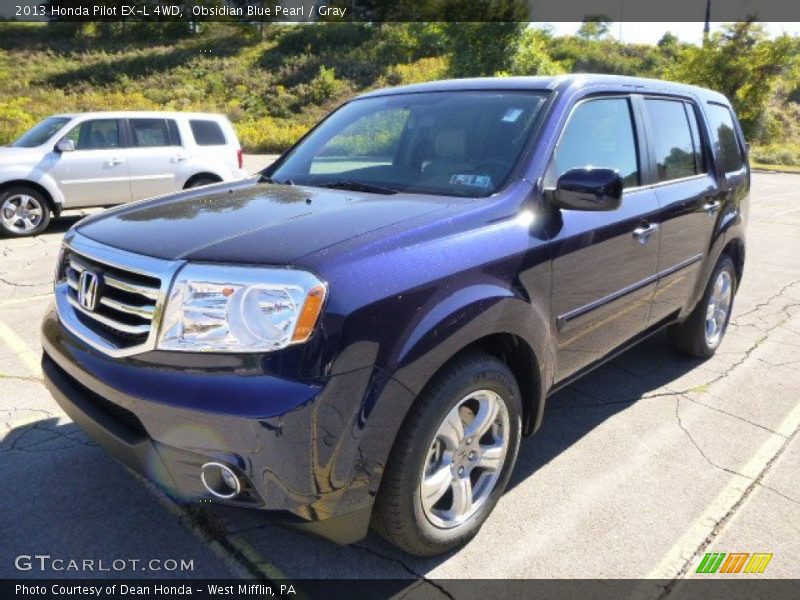 Obsidian Blue Pearl / Gray 2013 Honda Pilot EX-L 4WD