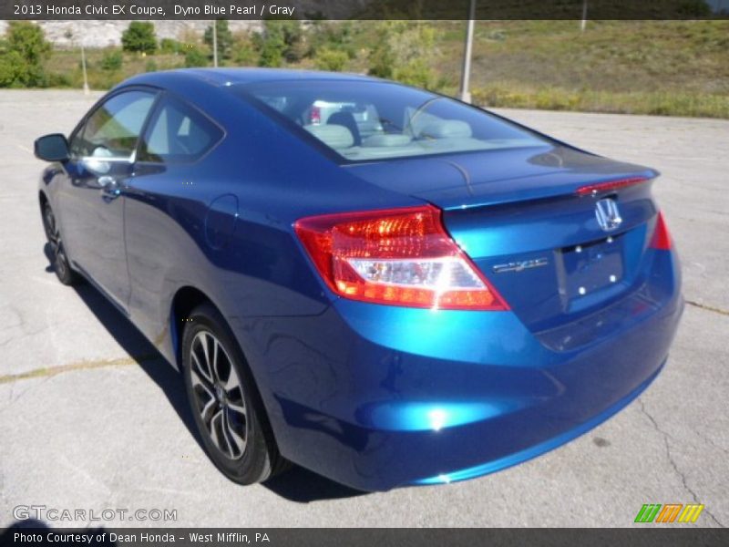 Dyno Blue Pearl / Gray 2013 Honda Civic EX Coupe