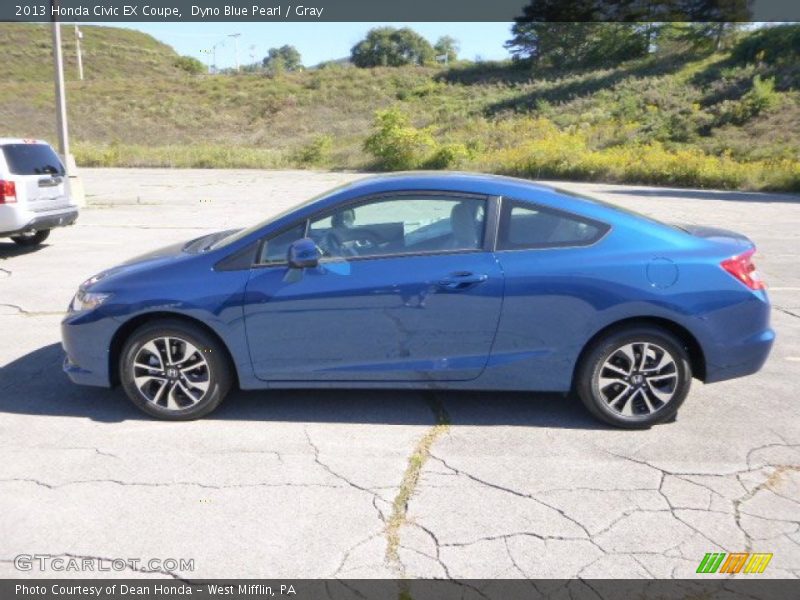 Dyno Blue Pearl / Gray 2013 Honda Civic EX Coupe