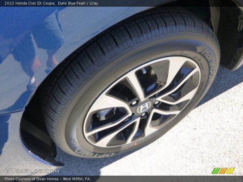 Dyno Blue Pearl / Gray 2013 Honda Civic EX Coupe