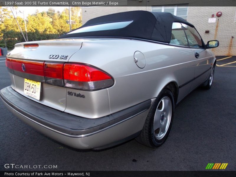 Citrin Beige Metallic / Beige 1997 Saab 900 SE Turbo Convertible