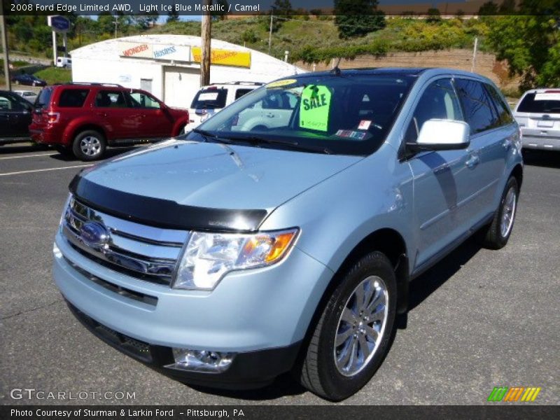 Light Ice Blue Metallic / Camel 2008 Ford Edge Limited AWD