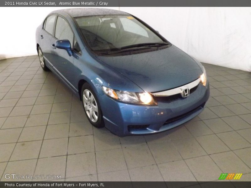 Atomic Blue Metallic / Gray 2011 Honda Civic LX Sedan