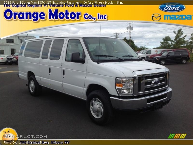Oxford White / Medium Flint 2013 Ford E Series Van E350 XLT Extended Passenger