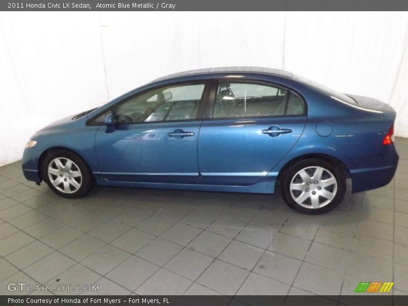 Atomic Blue Metallic / Gray 2011 Honda Civic LX Sedan