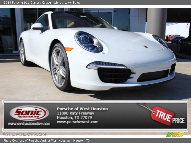 White / Luxor Beige 2014 Porsche 911 Carrera Coupe