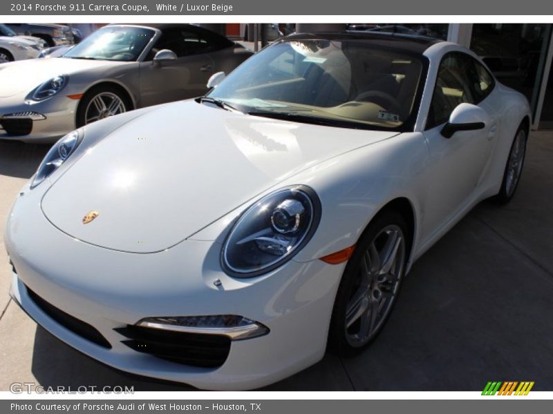 White / Luxor Beige 2014 Porsche 911 Carrera Coupe