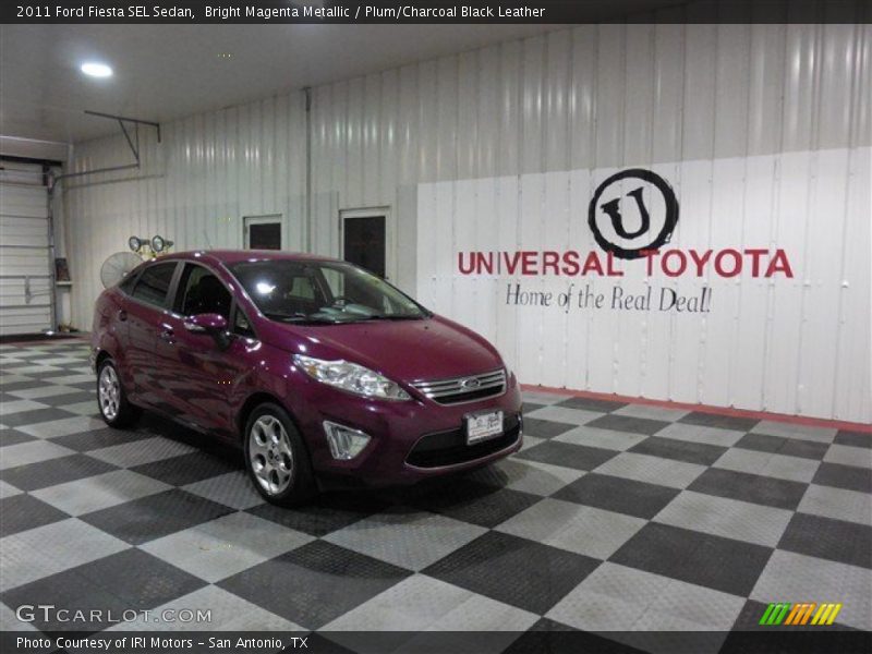 Bright Magenta Metallic / Plum/Charcoal Black Leather 2011 Ford Fiesta SEL Sedan