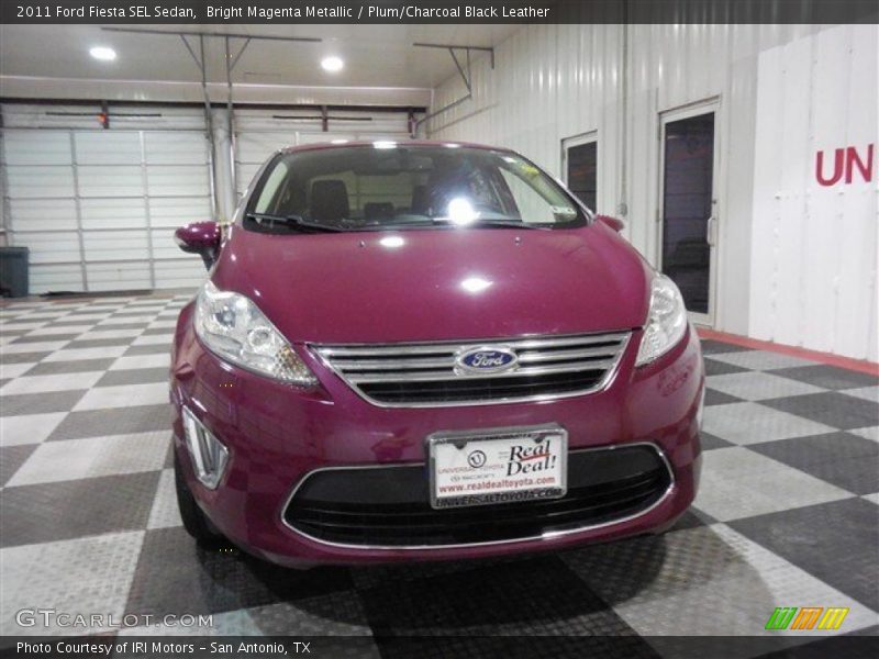 Bright Magenta Metallic / Plum/Charcoal Black Leather 2011 Ford Fiesta SEL Sedan