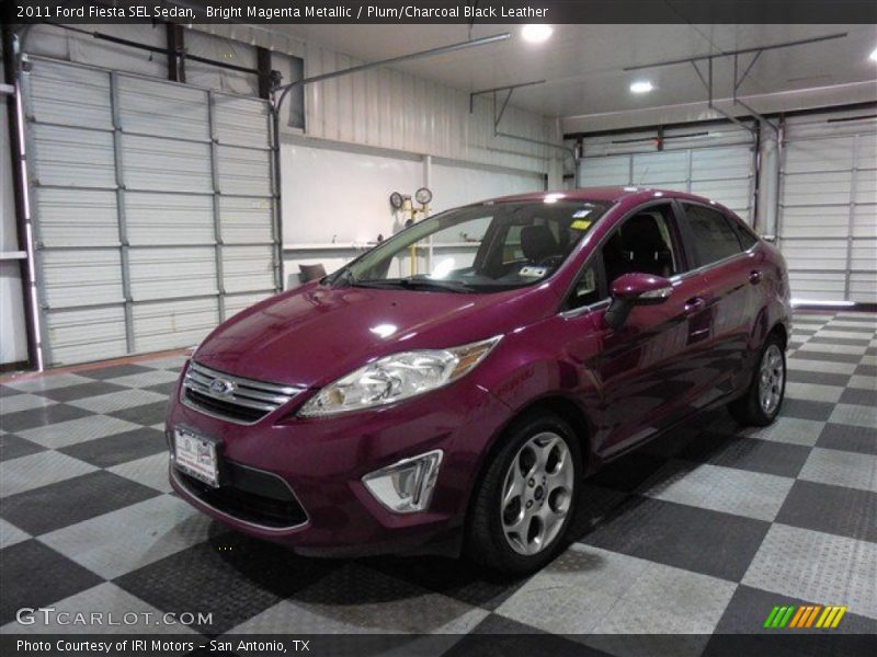 Bright Magenta Metallic / Plum/Charcoal Black Leather 2011 Ford Fiesta SEL Sedan