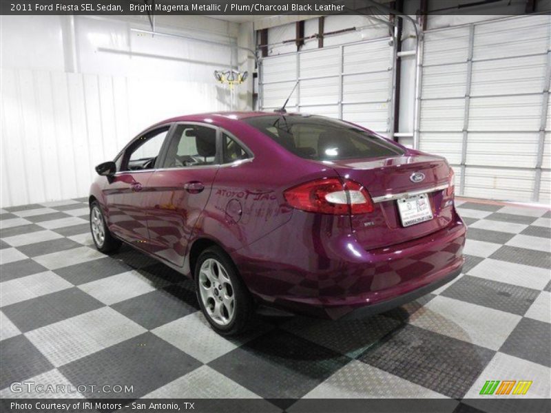 Bright Magenta Metallic / Plum/Charcoal Black Leather 2011 Ford Fiesta SEL Sedan