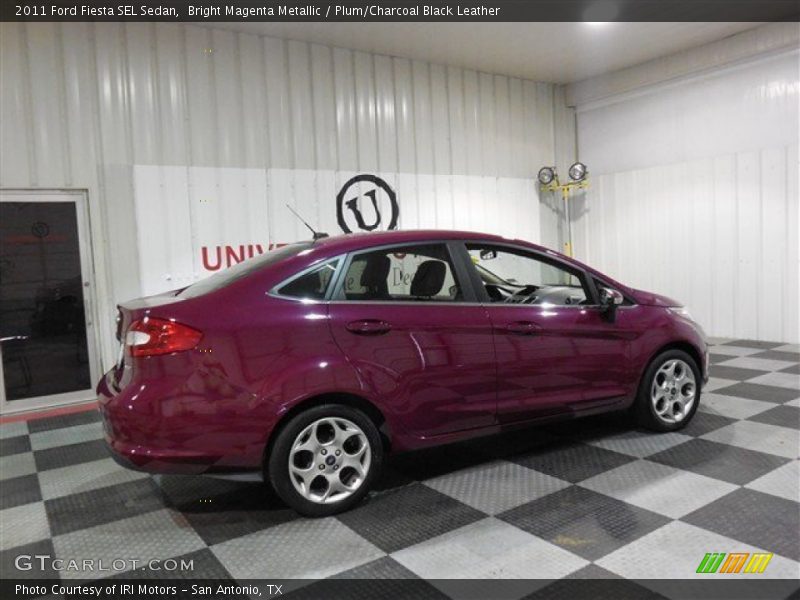 Bright Magenta Metallic / Plum/Charcoal Black Leather 2011 Ford Fiesta SEL Sedan