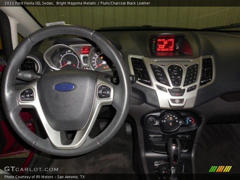 Bright Magenta Metallic / Plum/Charcoal Black Leather 2011 Ford Fiesta SEL Sedan
