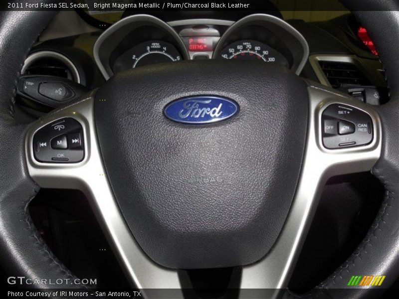 Bright Magenta Metallic / Plum/Charcoal Black Leather 2011 Ford Fiesta SEL Sedan