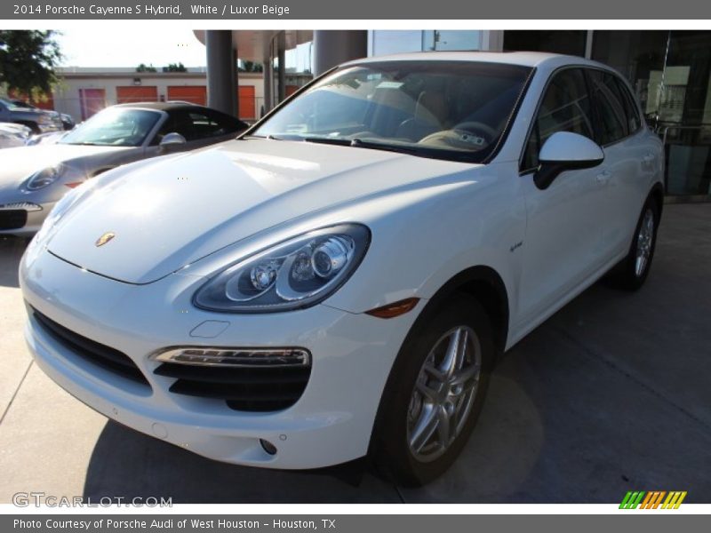 White / Luxor Beige 2014 Porsche Cayenne S Hybrid