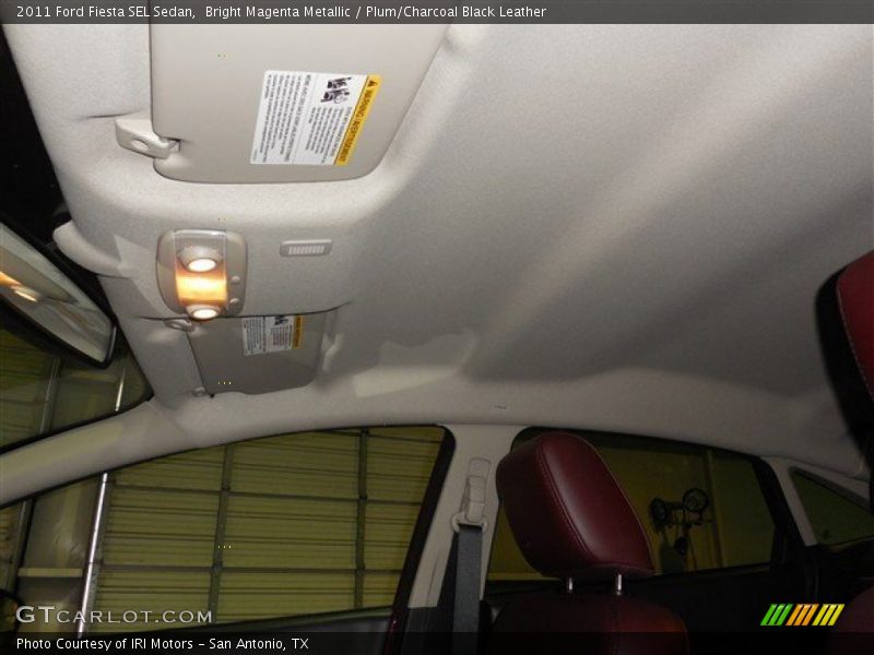 Bright Magenta Metallic / Plum/Charcoal Black Leather 2011 Ford Fiesta SEL Sedan