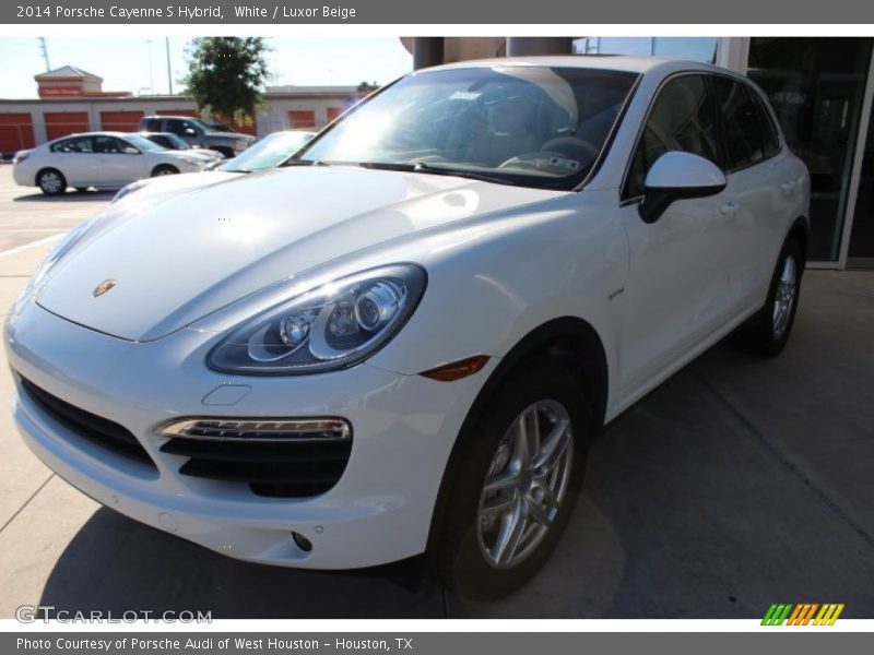 White / Luxor Beige 2014 Porsche Cayenne S Hybrid