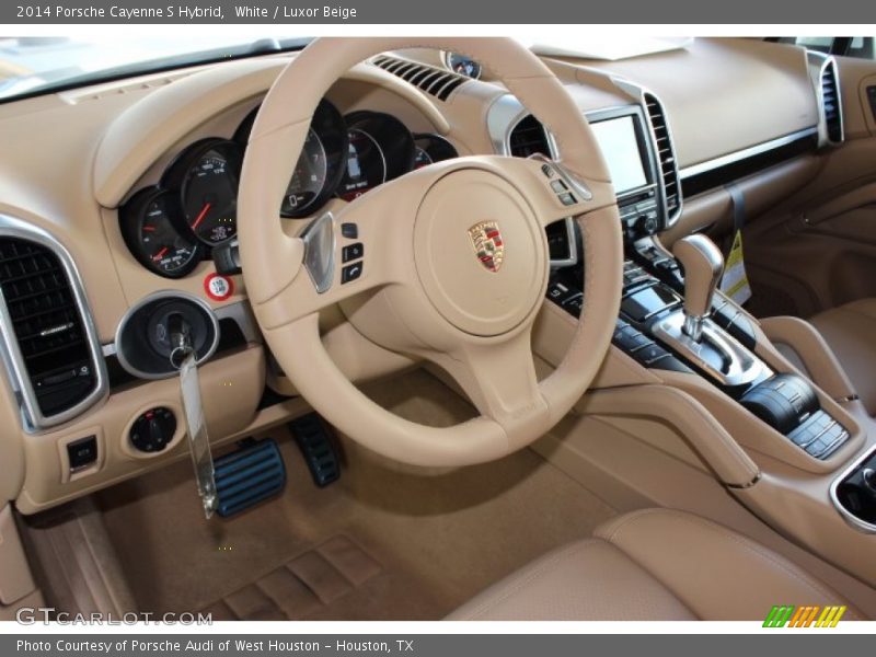 White / Luxor Beige 2014 Porsche Cayenne S Hybrid