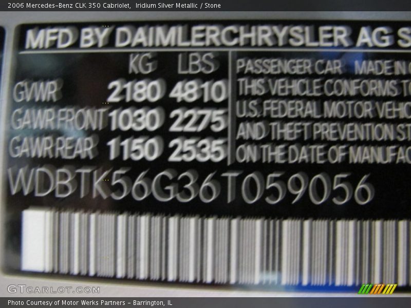 Iridium Silver Metallic / Stone 2006 Mercedes-Benz CLK 350 Cabriolet
