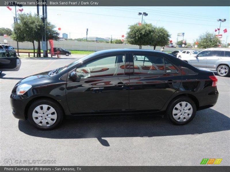 Black Sand Pearl / Dark Gray 2012 Toyota Yaris Sedan