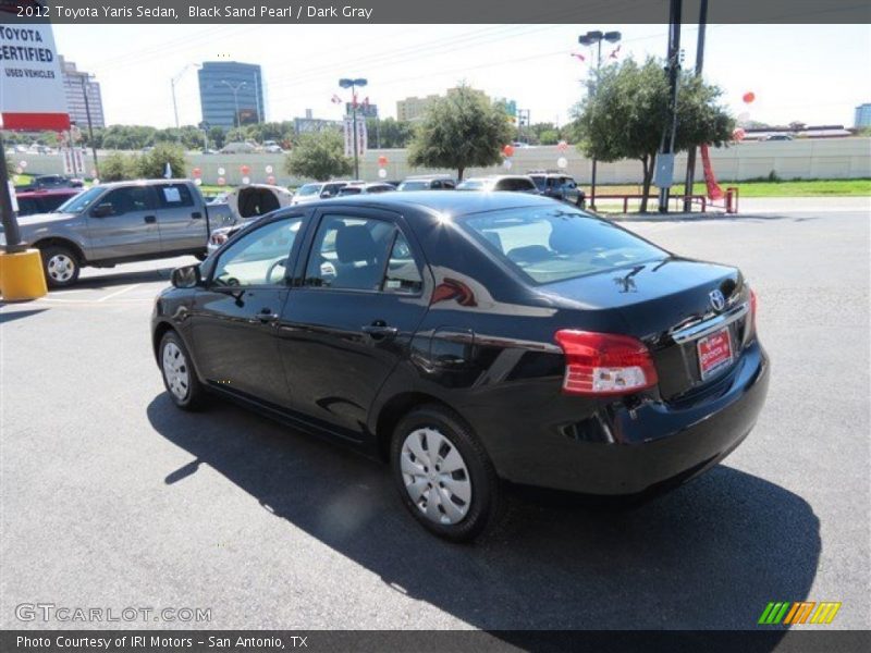 Black Sand Pearl / Dark Gray 2012 Toyota Yaris Sedan