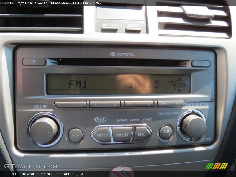 Black Sand Pearl / Dark Gray 2012 Toyota Yaris Sedan