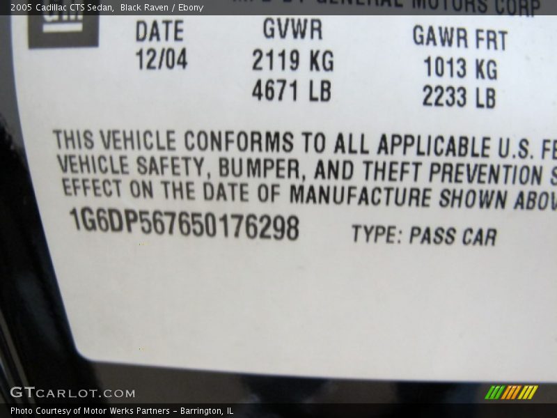 Black Raven / Ebony 2005 Cadillac CTS Sedan