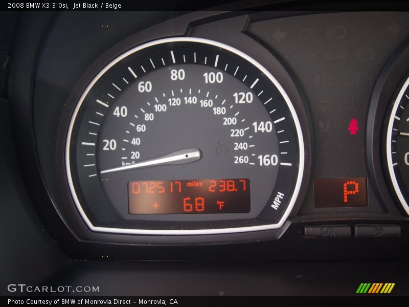 Jet Black / Beige 2008 BMW X3 3.0si