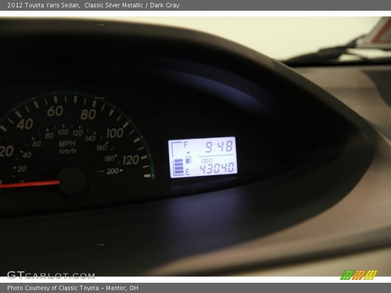 Classic Silver Metallic / Dark Gray 2012 Toyota Yaris Sedan