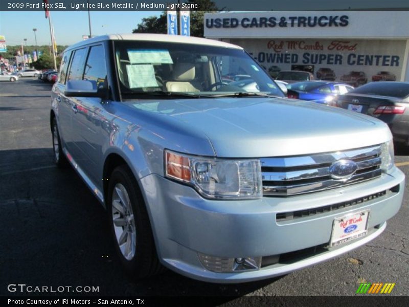 Light Ice Blue Metallic / Medium Light Stone 2009 Ford Flex SEL