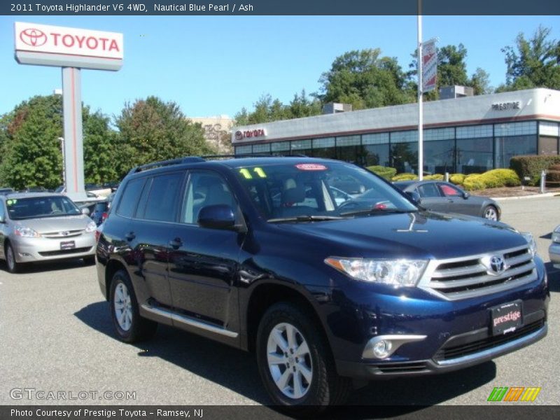 Nautical Blue Pearl / Ash 2011 Toyota Highlander V6 4WD