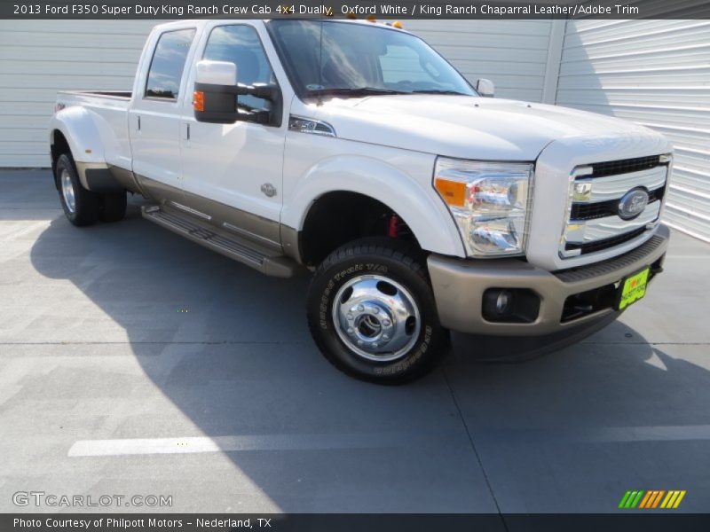 Oxford White / King Ranch Chaparral Leather/Adobe Trim 2013 Ford F350 Super Duty King Ranch Crew Cab 4x4 Dually