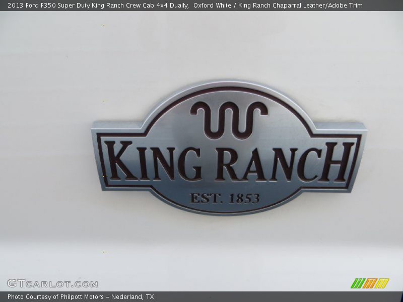 Oxford White / King Ranch Chaparral Leather/Adobe Trim 2013 Ford F350 Super Duty King Ranch Crew Cab 4x4 Dually