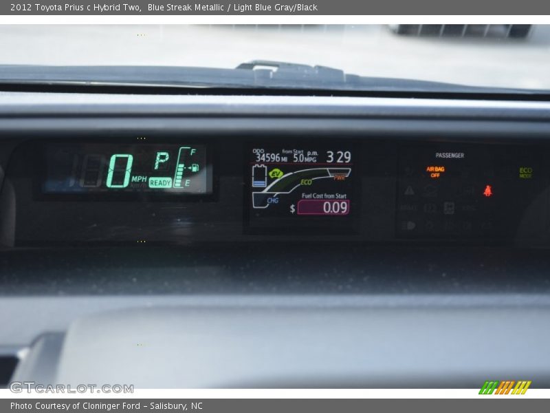 Blue Streak Metallic / Light Blue Gray/Black 2012 Toyota Prius c Hybrid Two