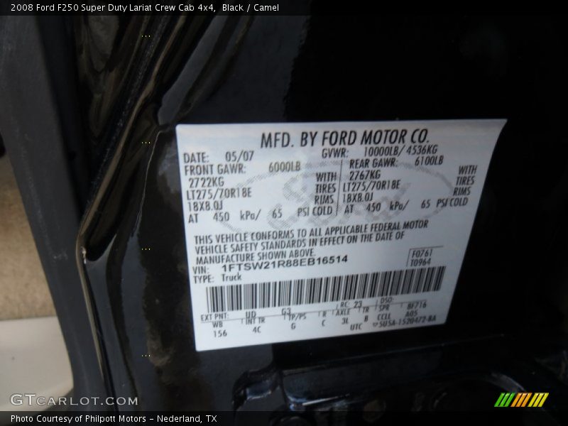 Black / Camel 2008 Ford F250 Super Duty Lariat Crew Cab 4x4