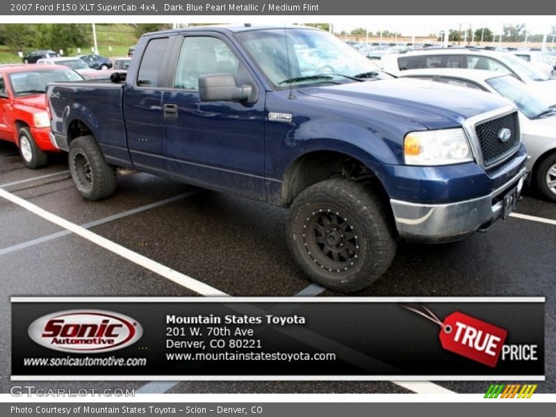 Dark Blue Pearl Metallic / Medium Flint 2007 Ford F150 XLT SuperCab 4x4