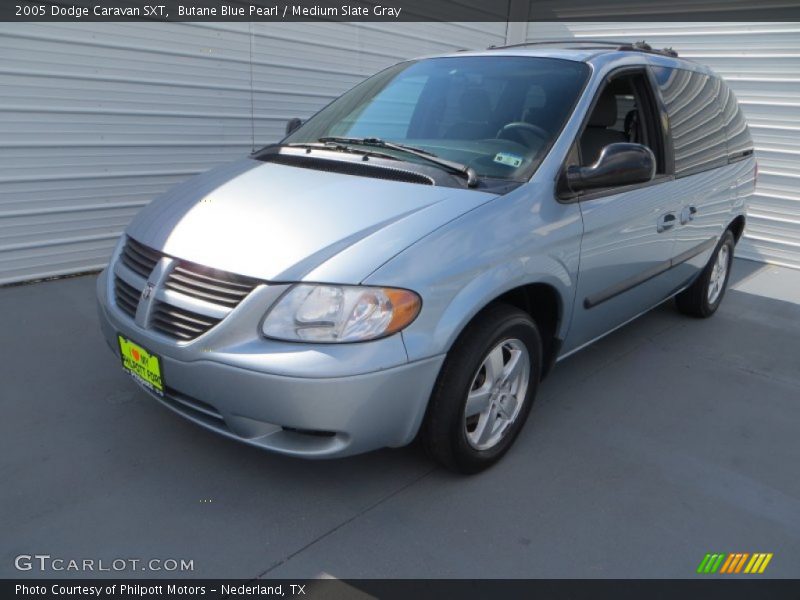 Butane Blue Pearl / Medium Slate Gray 2005 Dodge Caravan SXT