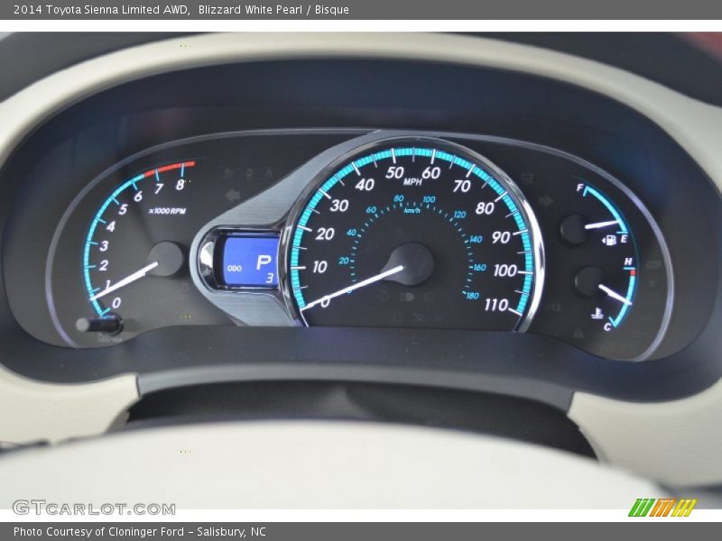  2014 Sienna Limited AWD Limited AWD Gauges