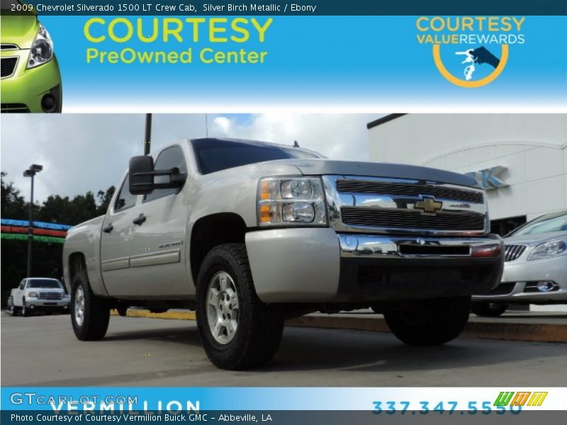 Silver Birch Metallic / Ebony 2009 Chevrolet Silverado 1500 LT Crew Cab