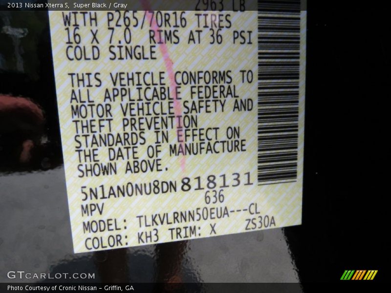 Super Black / Gray 2013 Nissan Xterra S