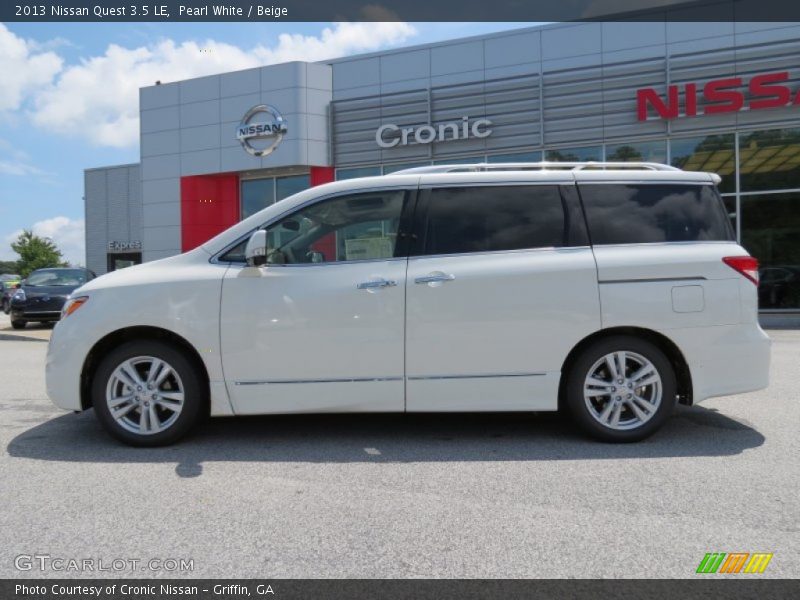 Pearl White / Beige 2013 Nissan Quest 3.5 LE