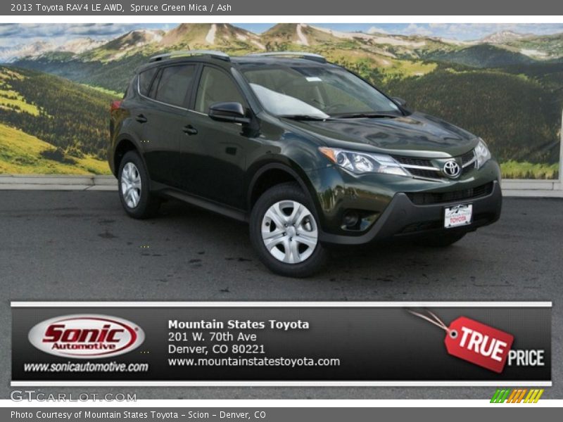 Spruce Green Mica / Ash 2013 Toyota RAV4 LE AWD