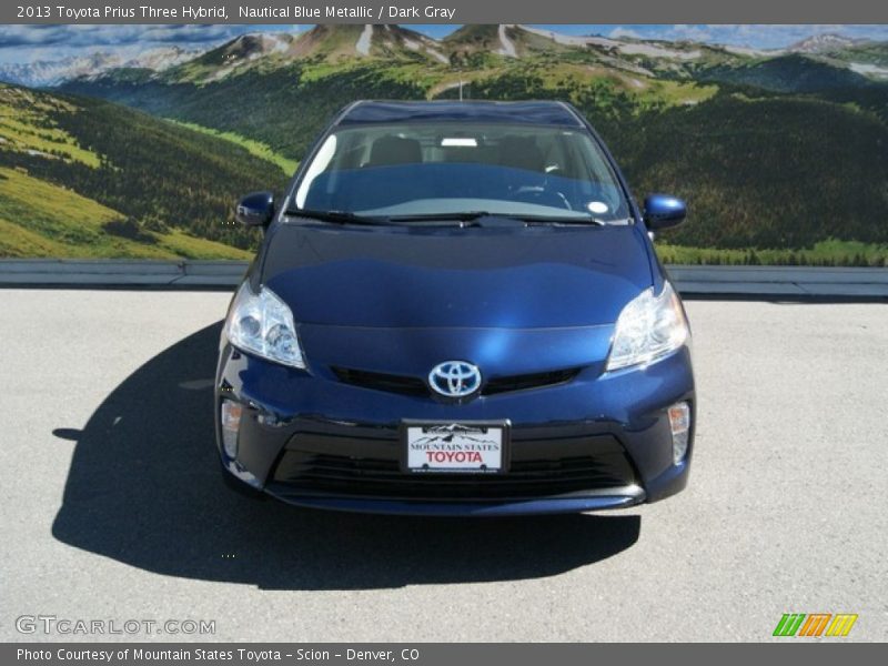 Nautical Blue Metallic / Dark Gray 2013 Toyota Prius Three Hybrid