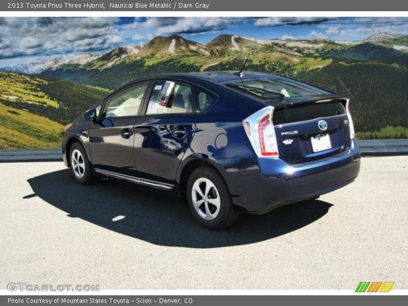 Nautical Blue Metallic / Dark Gray 2013 Toyota Prius Three Hybrid